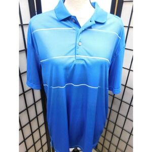 Mens PGA Tour Blue with White Stripe Polo Large